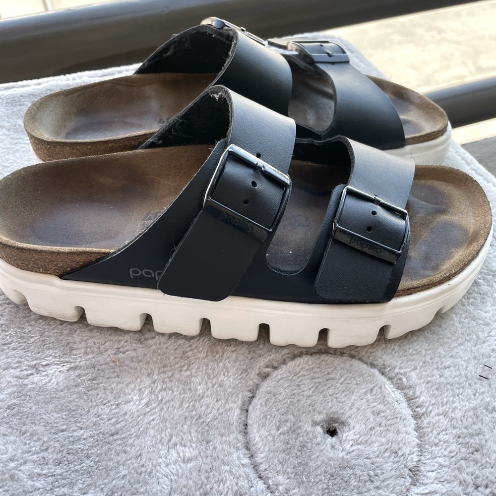 Birkenstock Arizona Chunky by Papillio Black leather Size 40